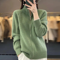 Cardigan tricoté zippé douillet