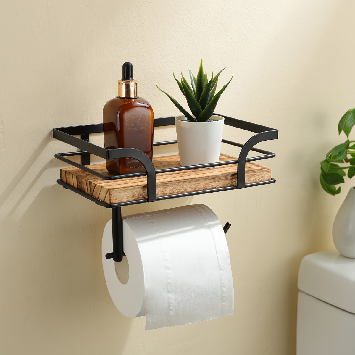 Decorative Iron Wall Rack — Open Silhouette Bathroom Organizer