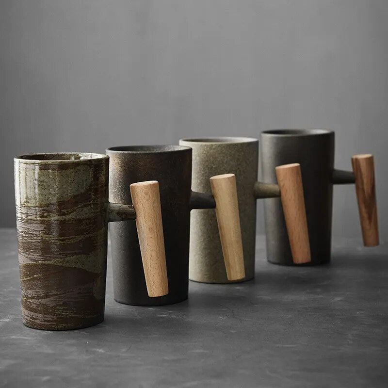 Earthy Nordic-Style Latte Mugs - Coffee Cups