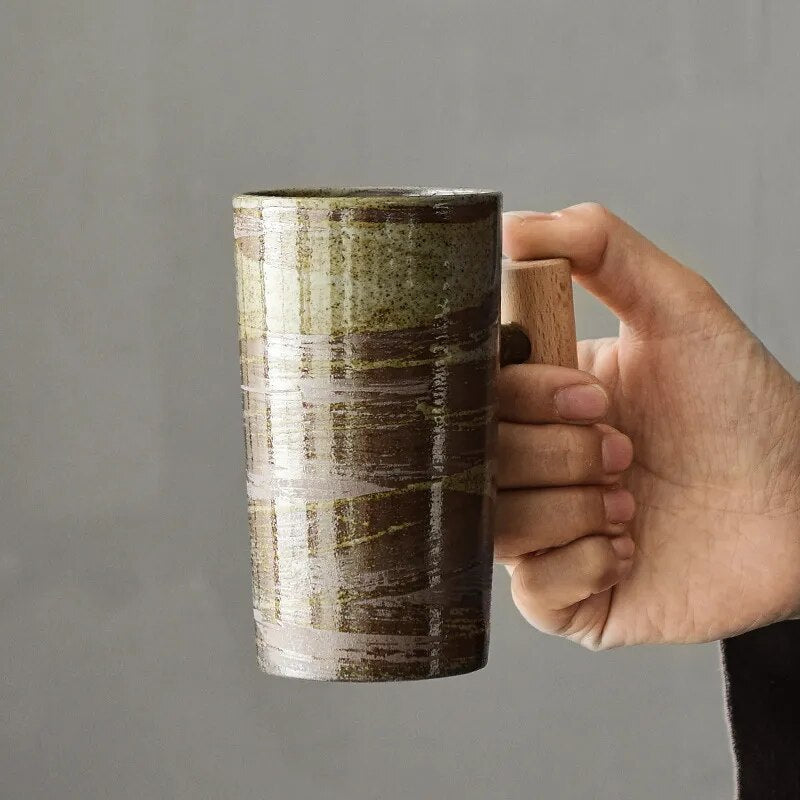 Earthy Nordic-Style Latte Mugs - Coffee Cups