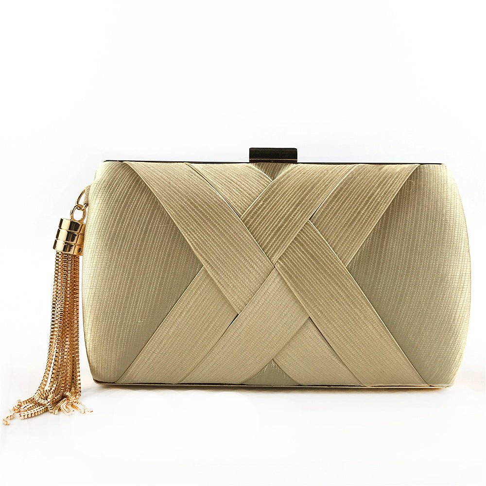 Éclessa Luxury Evening Clutch | Satin Bag with Tassels for Classic and Modern Elegance
