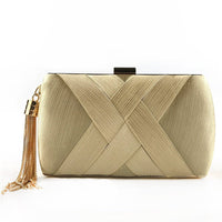 Éclessa Luxury Evening Clutch | Satin Bag with Tassels for Classic and Modern Elegance