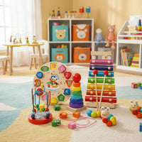 EDUQUEST Set Montessori 5 en 1 – Aprendizaje creativo para bebés desde 6 meses