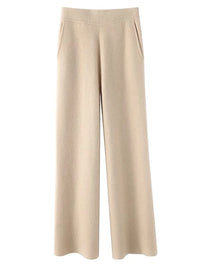 Pantalones lounge de cachemira de talle alto para mujer