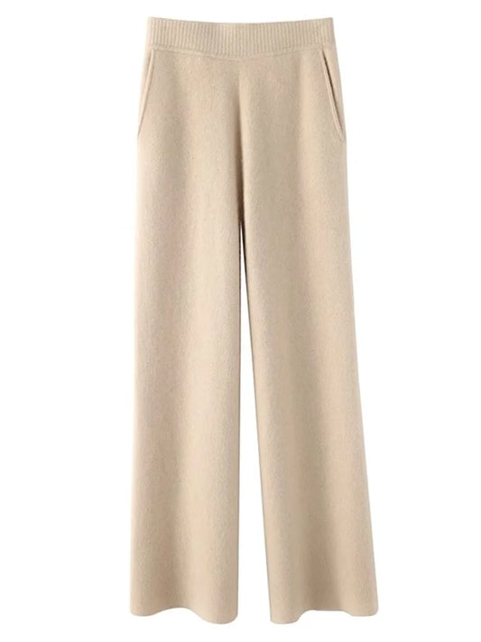 Elara Cashmere Comfort Pants for Women, High-Waisted