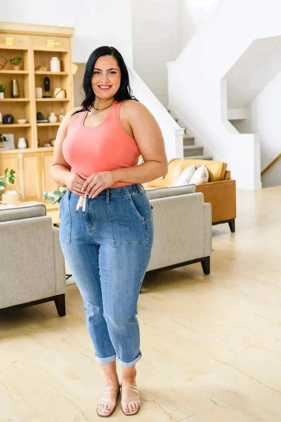 Jean jogger à taille élastique