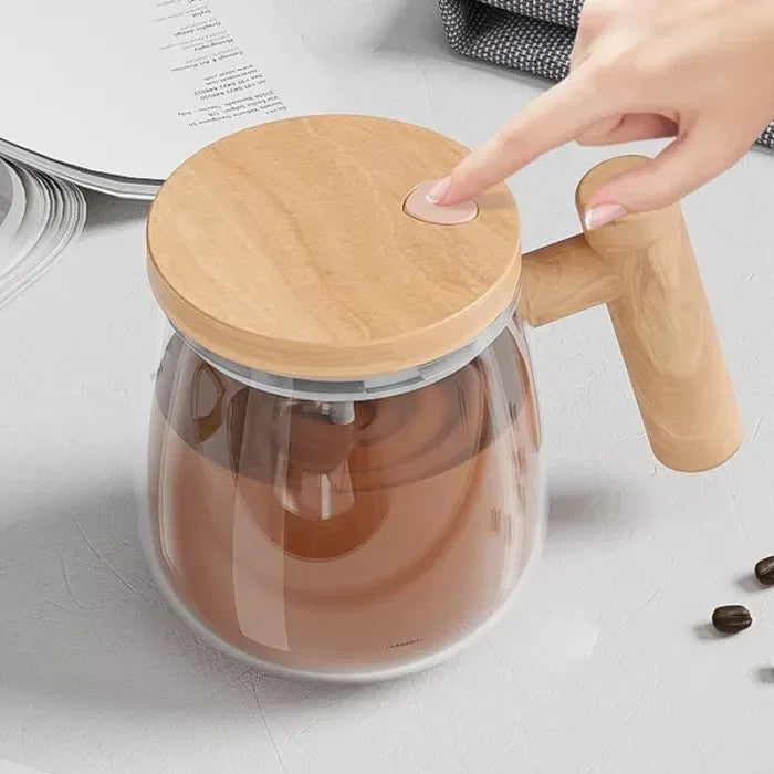 Electric High-Speed Self-Stirring Mug with One-Button Start for Hot & Cold Drinks