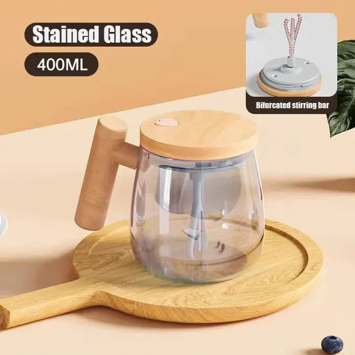 Electric High-Speed Self-Stirring Mug with One-Button Start for Hot & Cold Drinks
