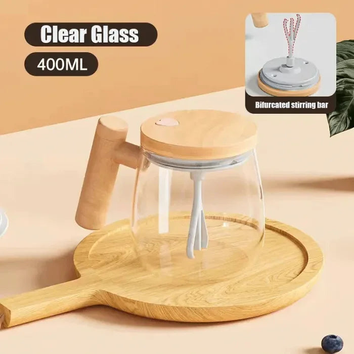 Electric High-Speed Self-Stirring Mug with One-Button Start for Hot & Cold Drinks