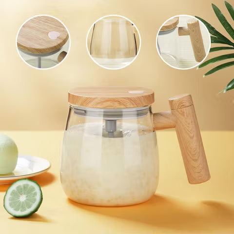Electric High-Speed Self-Stirring Mug with One-Button Start for Hot & Cold Drinks