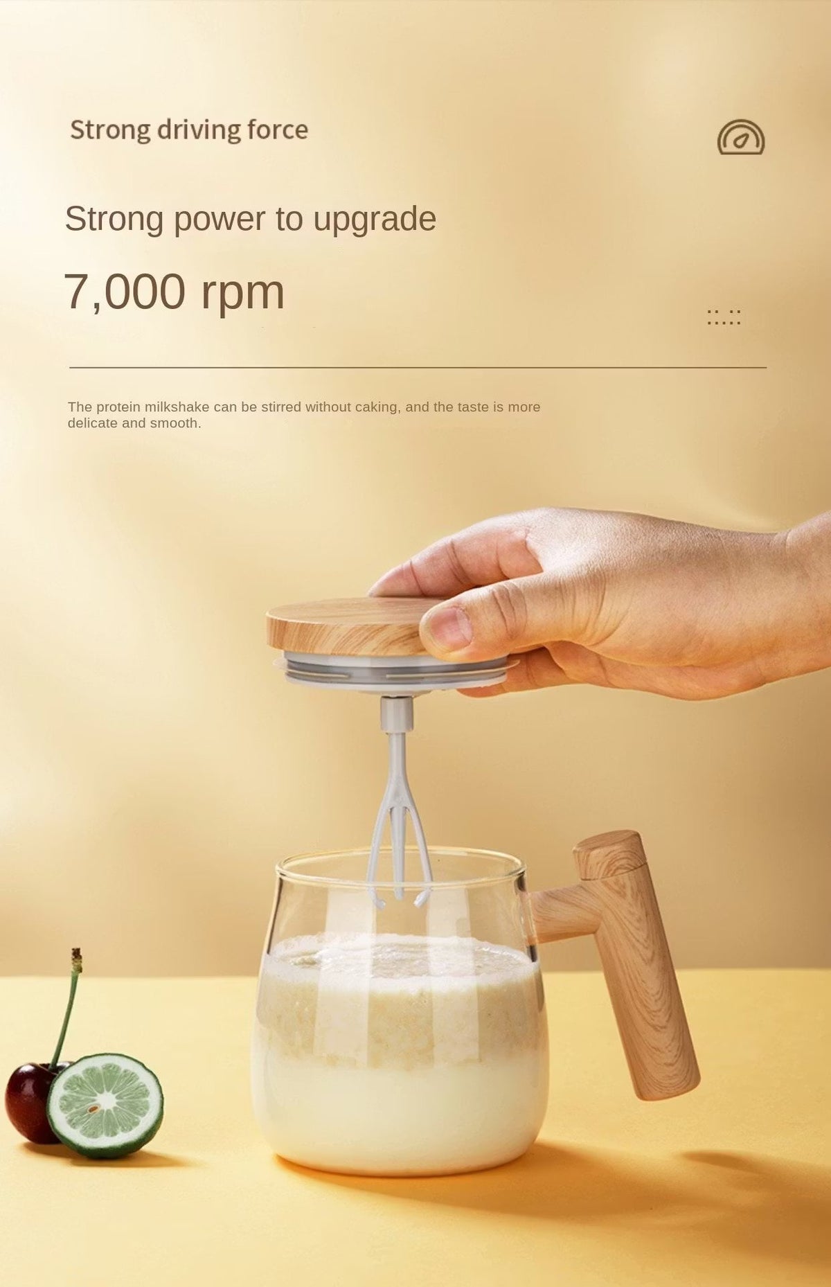 Electric High-Speed Self-Stirring Mug with One-Button Start for Hot & Cold Drinks