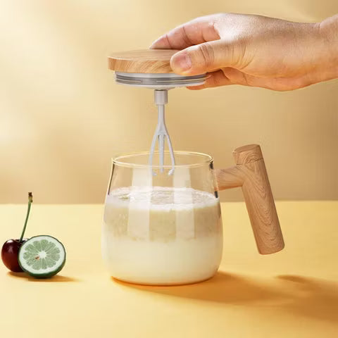 Electric High-Speed Self-Stirring Mug with One-Button Start for Hot & Cold Drinks