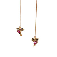 Boucles d'oreilles élégantes colibri en strass