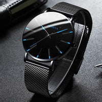 Men's Stainless Steel Quartz Watch - Slim & Modern