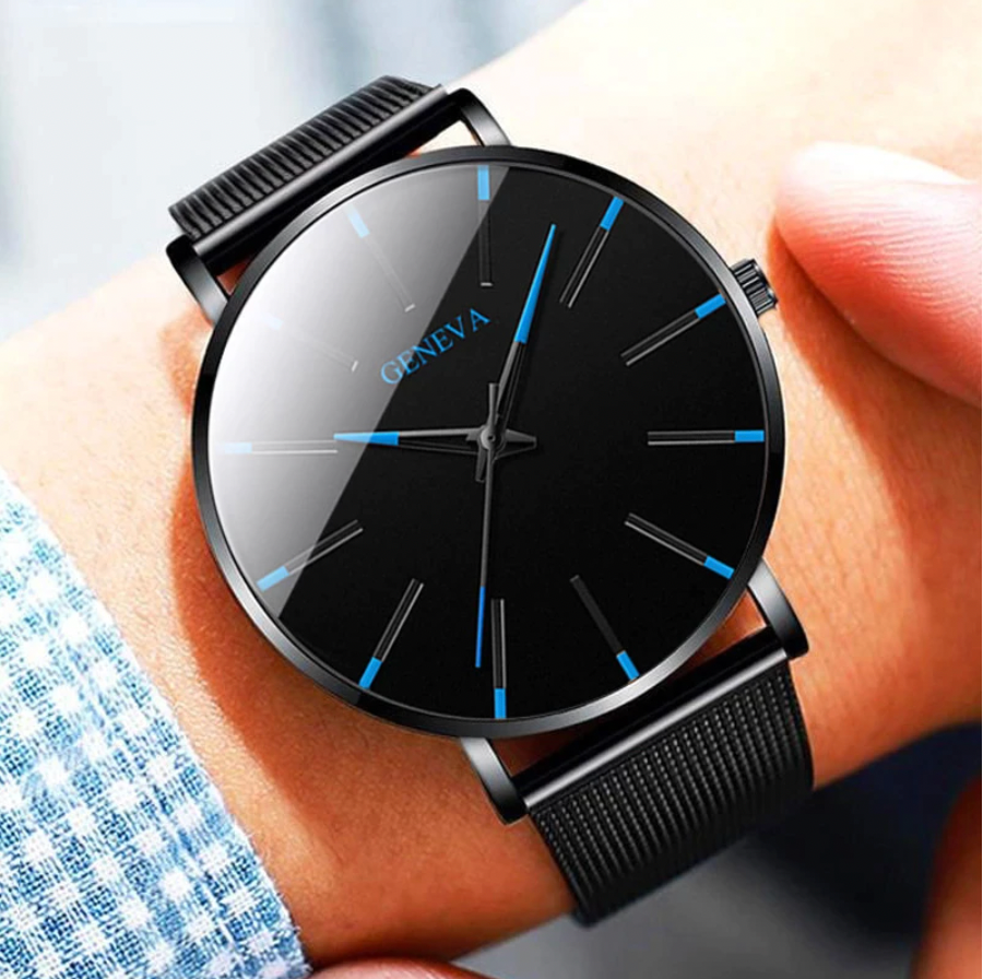 Elegant Men's Quartz Watch with Minimalist Design – Stainless Steel
