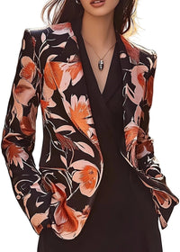 Elegant Women's Floral Blazer with Colorful Pattern