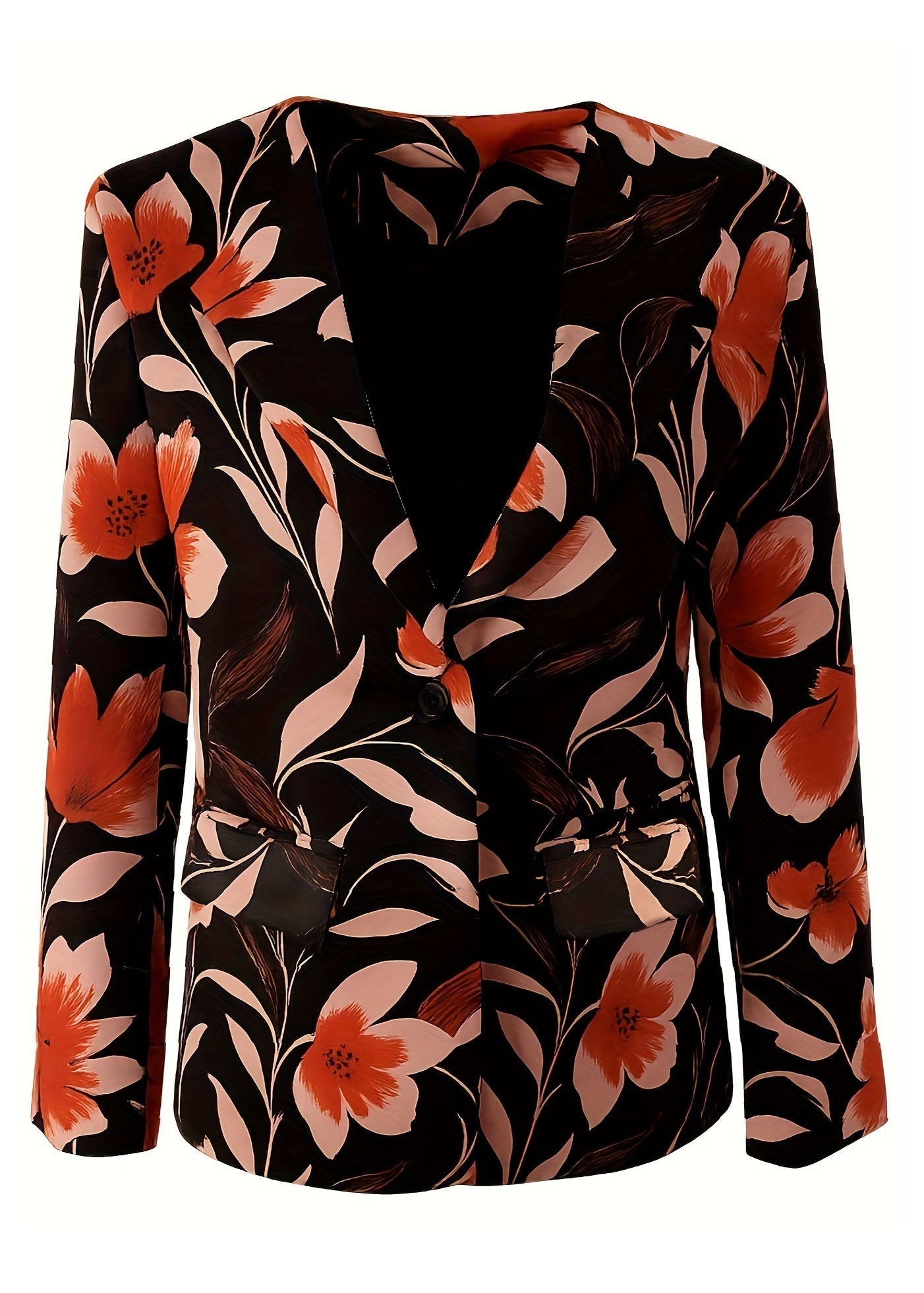 Elegant Women's Floral Blazer with Colorful Pattern