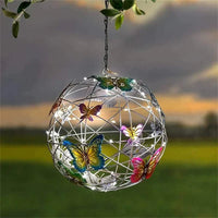Lampe solaire de jardin enchantée avec des papillons