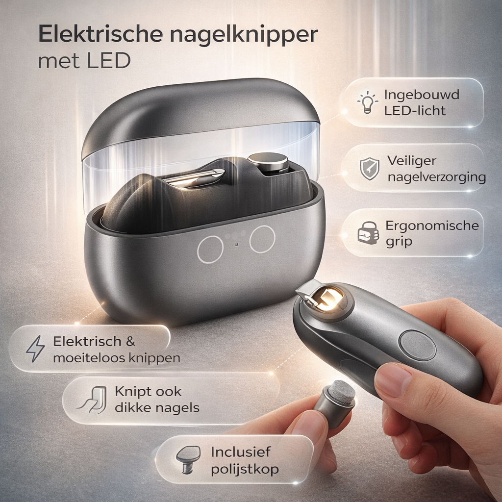 Ergonomic Electric Nail Clipper with LED Light for Safe Nail Care