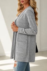 Eyelet Waterfall Open-Front Cardigan