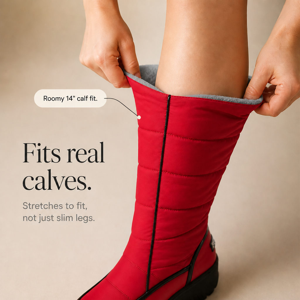 Faux Fur-Lined Knee-High Pull-On Boots