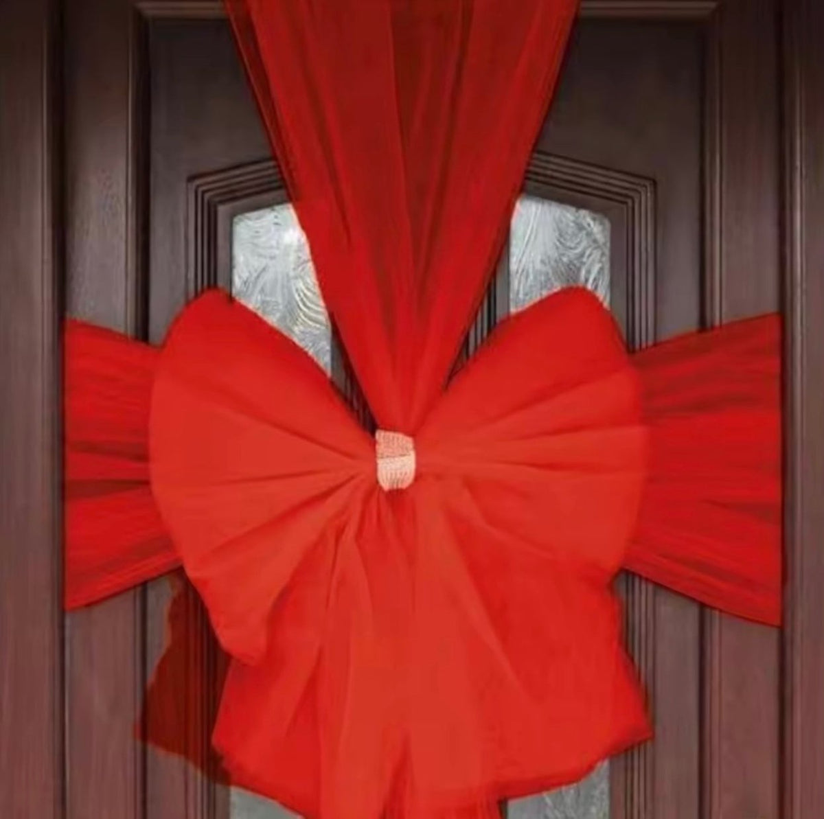 Grand nœud rouge festif - Parfait pour votre porte