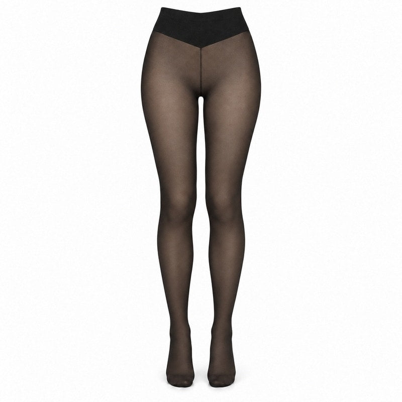 Collants doublés en polaire à l’aspect transparent