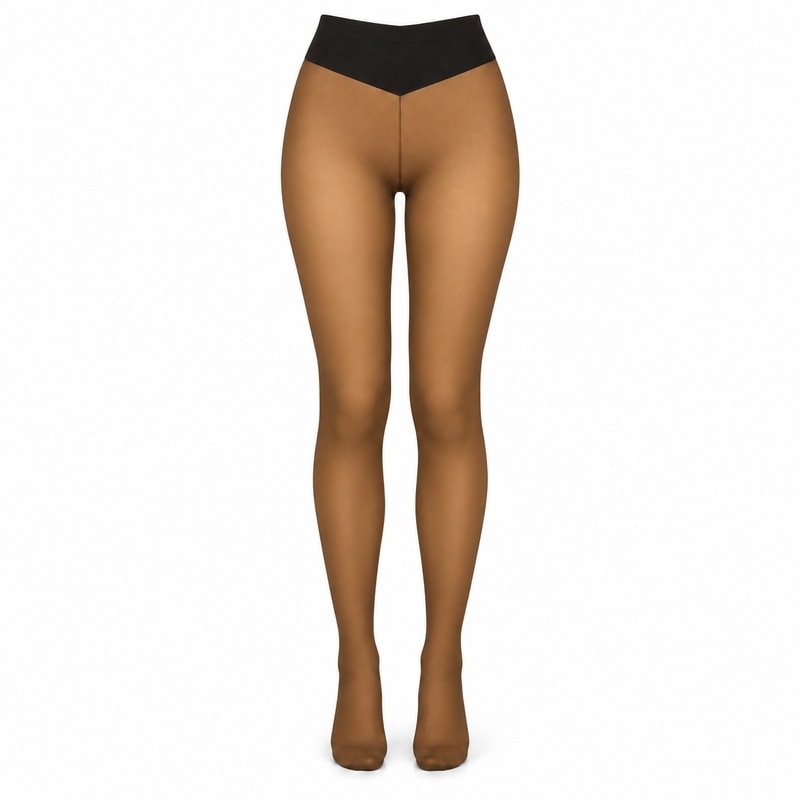 Collants doublés en polaire à l’aspect transparent