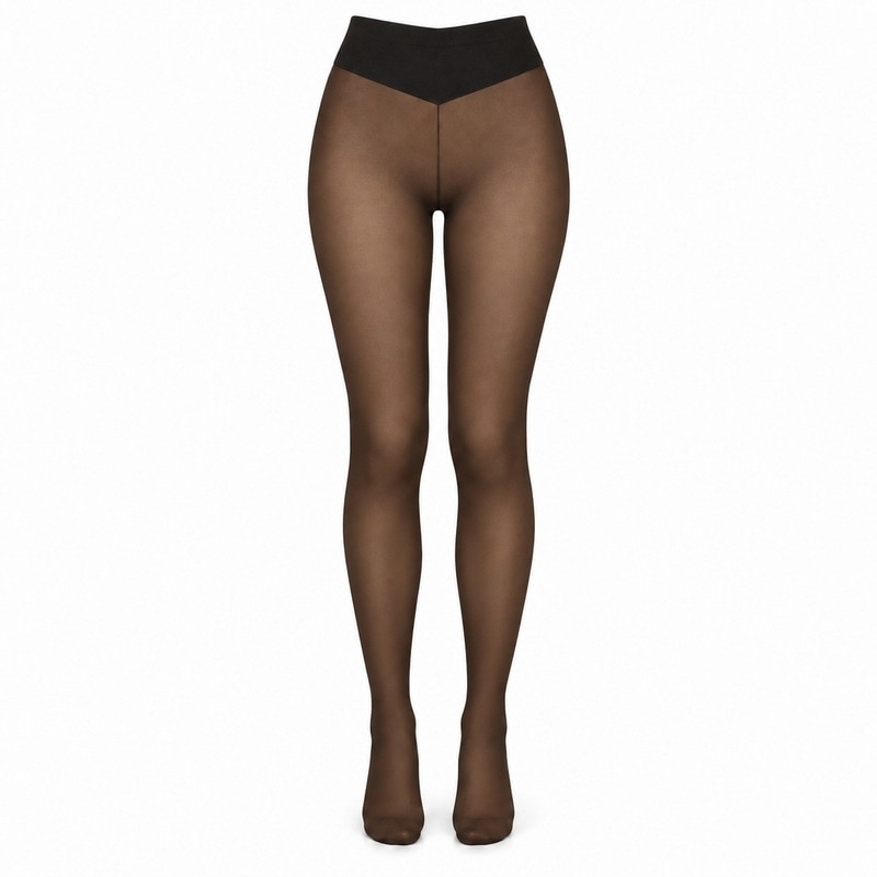 Collants doublés en polaire à l’aspect transparent