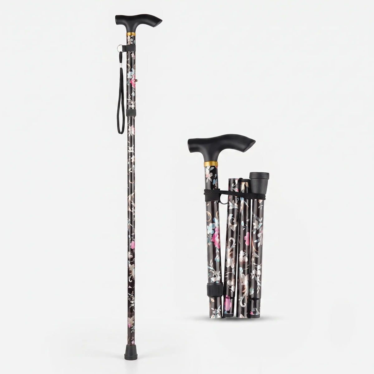 Floral Folding Walking Stick