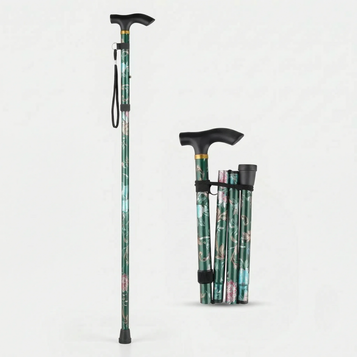 Floral Folding Walking Stick