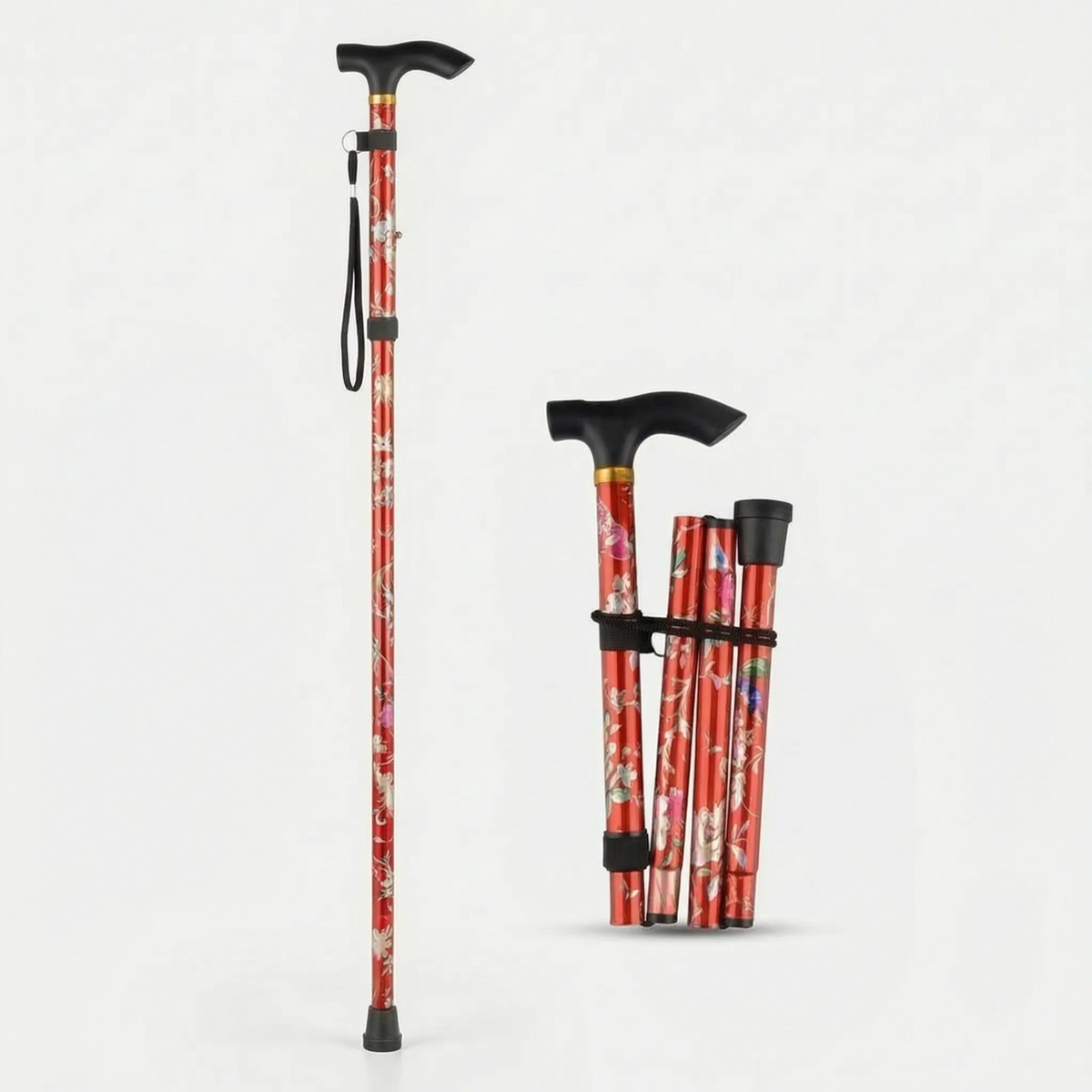 Floral Folding Walking Stick