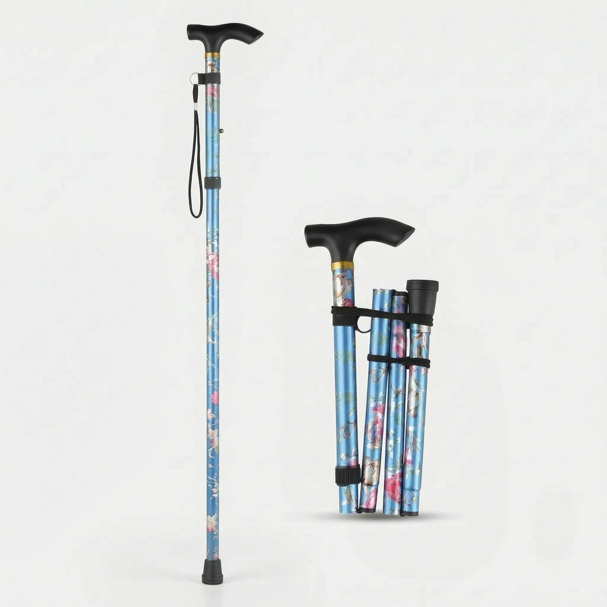 Floral Folding Walking Stick