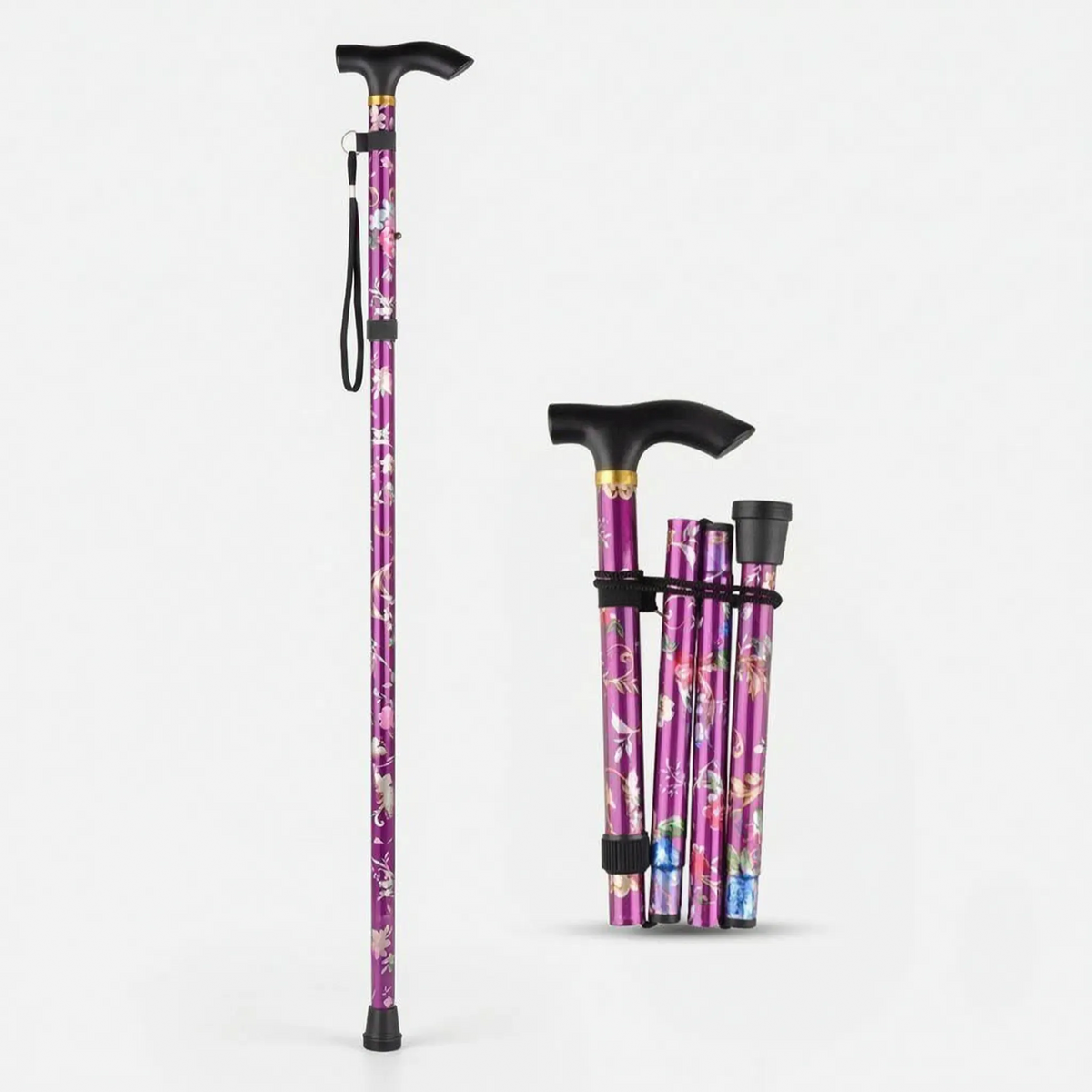 Floral Folding Walking Stick