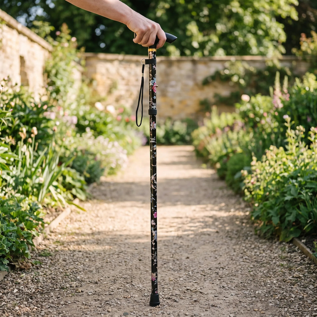 Floral Folding Walking Stick