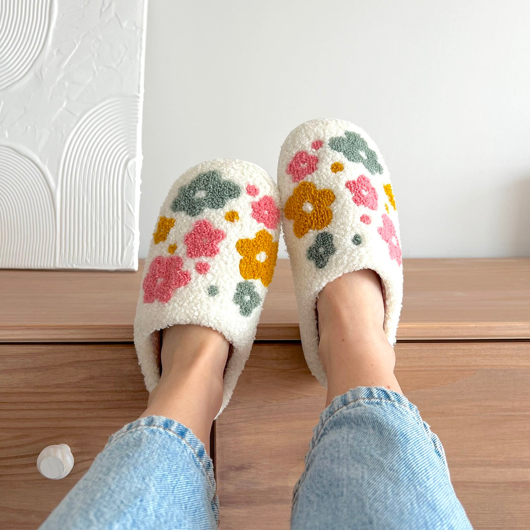 Chaussons fleuris