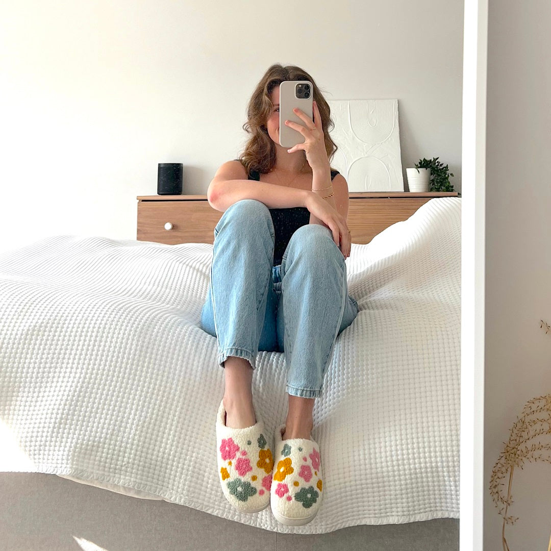 Chaussons fleuris