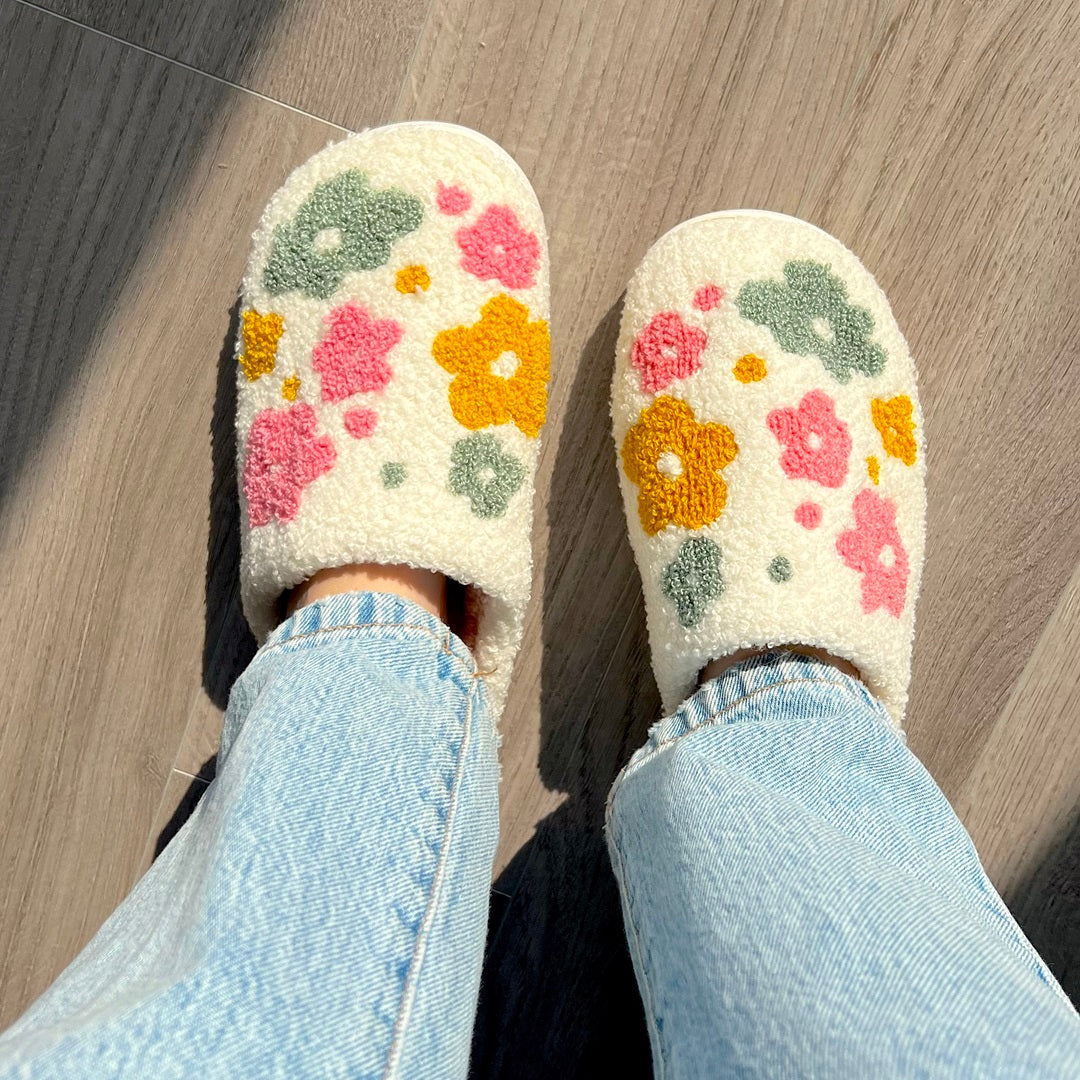 Chaussons fleuris