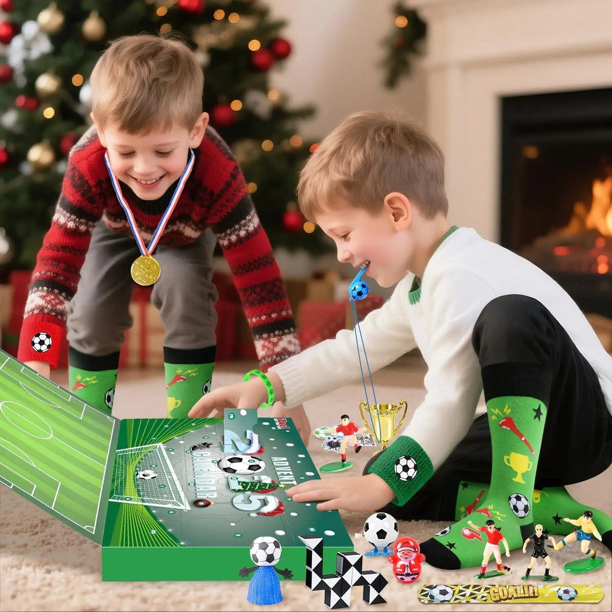 Football-Themed Advent Calendar for Kids with 24 Football Accessories and Surprises