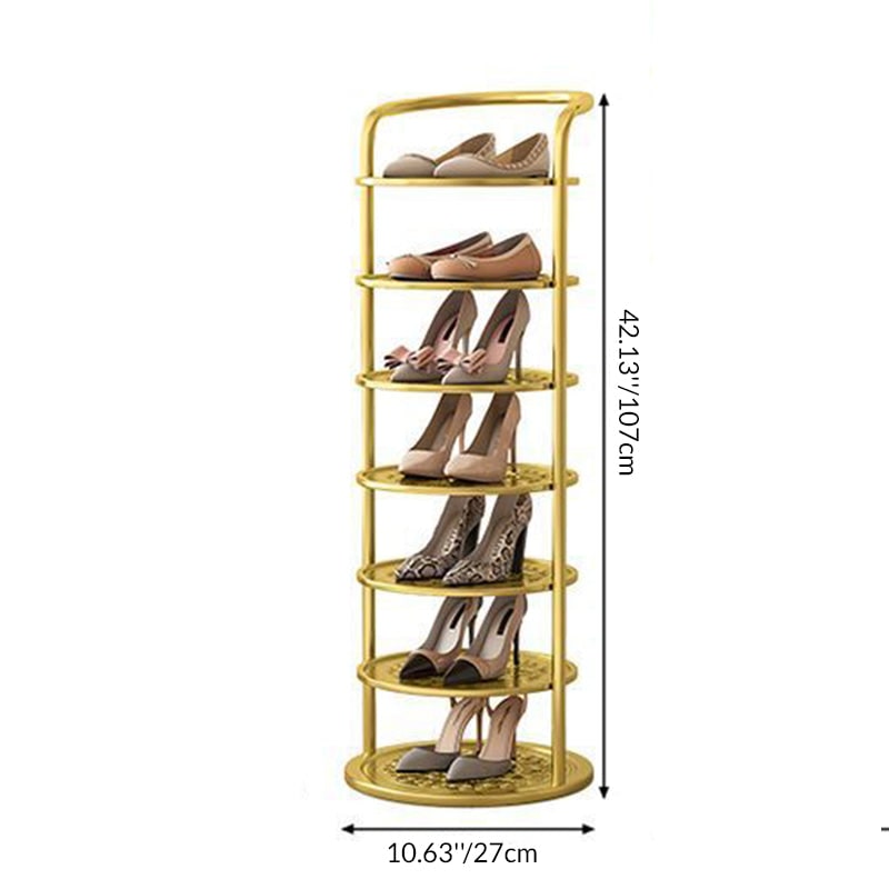 Meuble à chaussures vertical autoportant avec structure métallique