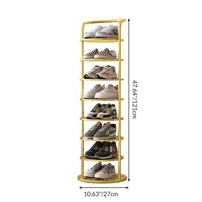 Meuble à chaussures vertical autoportant avec structure métallique