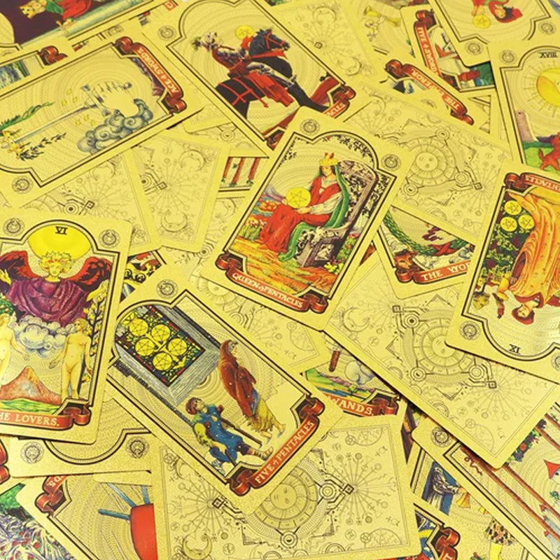 Gold Tarot Cards for All Levels - PVC and Elegant Packaging