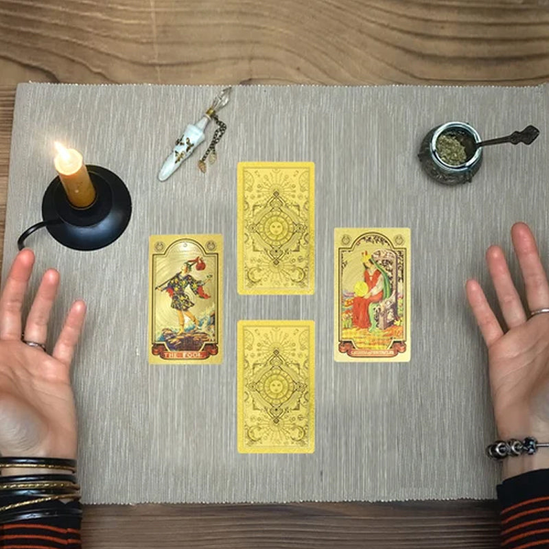 Gold Tarot Cards for All Levels - PVC and Elegant Packaging