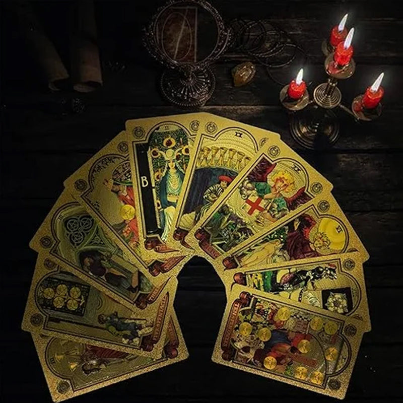 Gold Tarot Cards for All Levels - PVC and Elegant Packaging