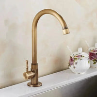 GOLDENSWAN – Grifo de cuello de cisne de latón antiguo para cocina y baño