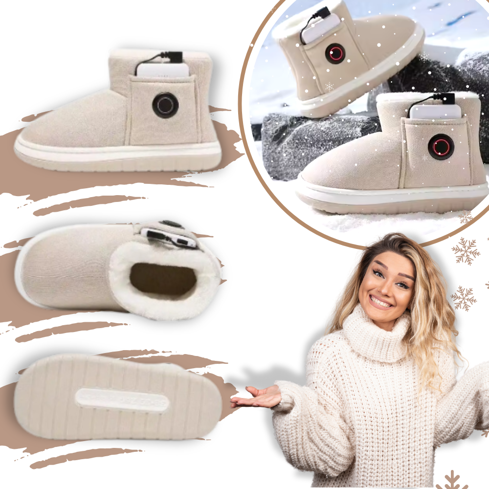 Bottes d’hiver chauffantes au graphène avec température réglable et batterie rechargeable