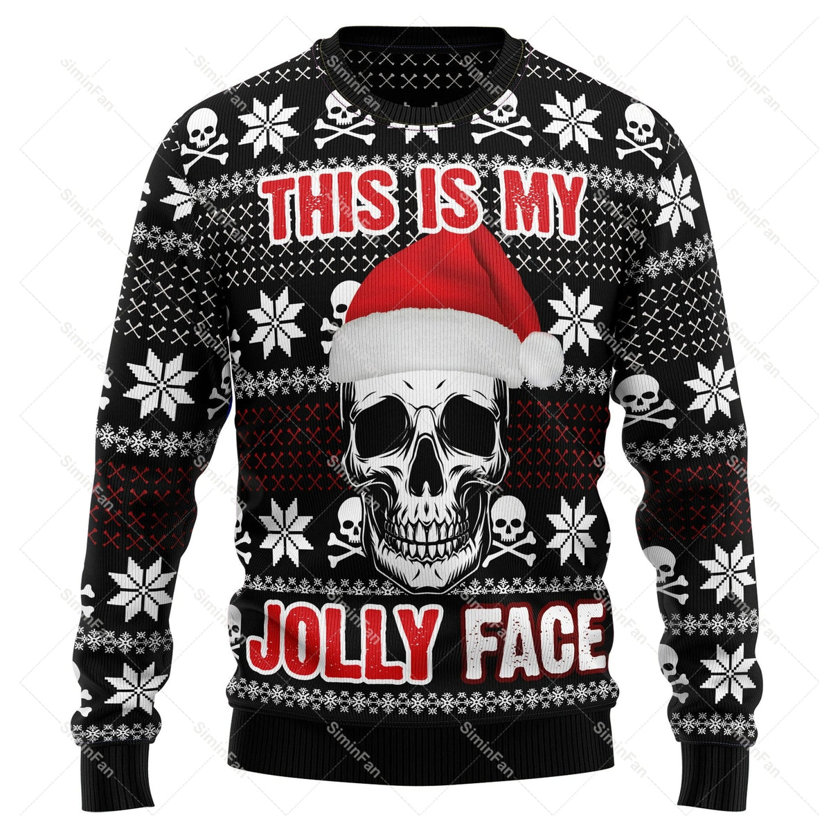 Pull de Noël GrungeFest avec motif de crâne