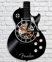 Guitar Vinyl Record Wall Clock - Unique Design for Music Lovers