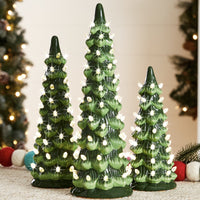 Sapin de Noël en céramique fabriqué à la main avec lumières LED