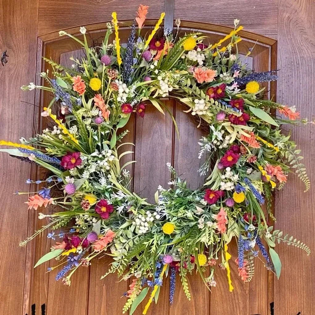 Handmade Floral Door Wreath - Indoor & Outdoor
